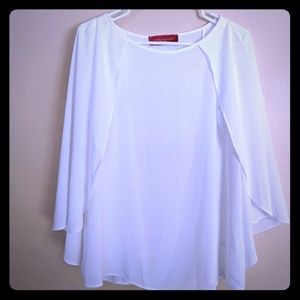 Akira Cover Me Up White Chiffon Blouse - M